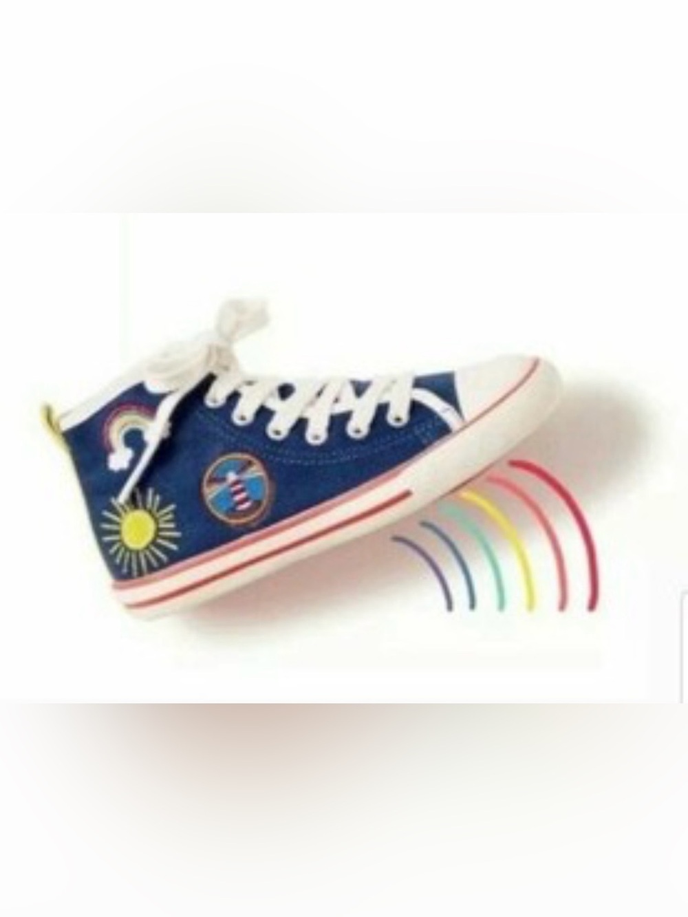 Mini Boden High Top Canvas Sneakers Size 24